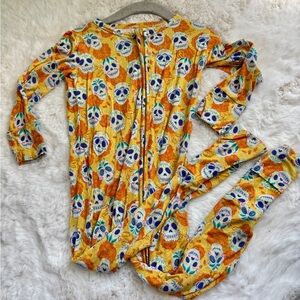 Muse Threads Colorful Skull Print Toddler Zippy Pajamas